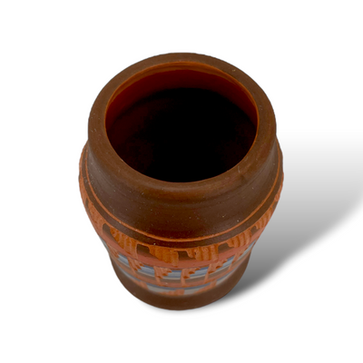 Authentic Native American Pottery, Miniature Traditional Vase Style Pot, Genuine Navajo Tribe USA Hand Painted, Artist Signed, Small Southwestern Home Decor Collectible, Rustic Handmade Decoration