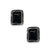 Genuine Black Onyx Earrings, 925 Sterling Silver, Authentic Native American USA Handmade in New Mexico, Jewelry for Women, Rectangle with Post, Nickel Free