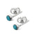 2mm Genuine Sleeping Beauty Turquoise Earrings, Extra Small, 925 Sterling Silver, Authentic Native American Handmade in New Mexico, USA, Post Stud, Minimalist Round Blue Jewelry for Women and Girls, Nickel Free