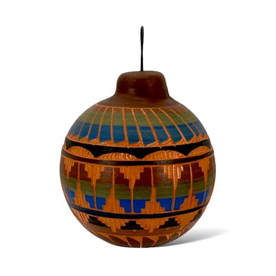 Authentic Native American Ceramic Christmas Ornament, Genuine Navajo Tribe USA Hand Painted, Southwestern Home Decor Collectible, Handmade Hanging Christmas Tree Decoration, Holiday Gift