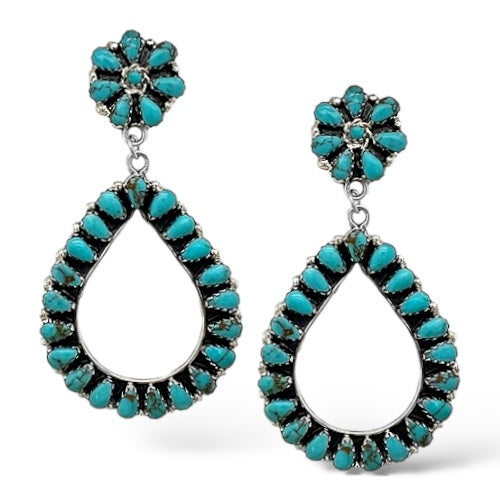 Large turquoise earrings