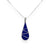 Genuine Lapis Lazuli Necklace, Sterling Silver, Pendant with Chain, Navajo Native American Handmade, Small Teardrop, Navy Blue Jewelry