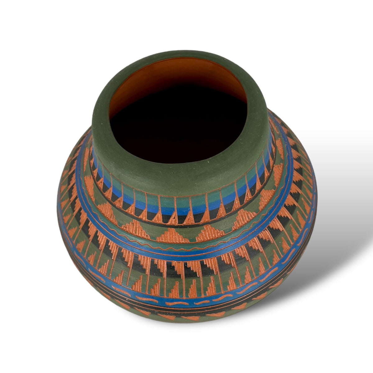 Authentic Native American Pottery, Small Traditional Vase Style Pot, Genuine Navajo Tribe USA Hand Painted, Artist Signed, Southwestern Home Decor Collectible, Rustic Handmade Decoration