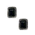Genuine Black Onyx Earrings, 925 Sterling Silver, Authentic Native American USA Handmade in New Mexico, Jewelry for Women, Rectangle with Post, Nickel Free