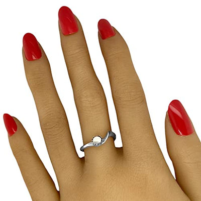 Genuine Howlite Wave Ring, Sterling Silver, Size 6, Authentic Navajo Native American USA Handmade, Nickel Free, Southwest Jewelry for Women