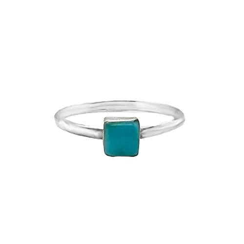 Square Turquoise Statement Ring or Pendant- Sterling Silver and Roysto –  Myopic Void