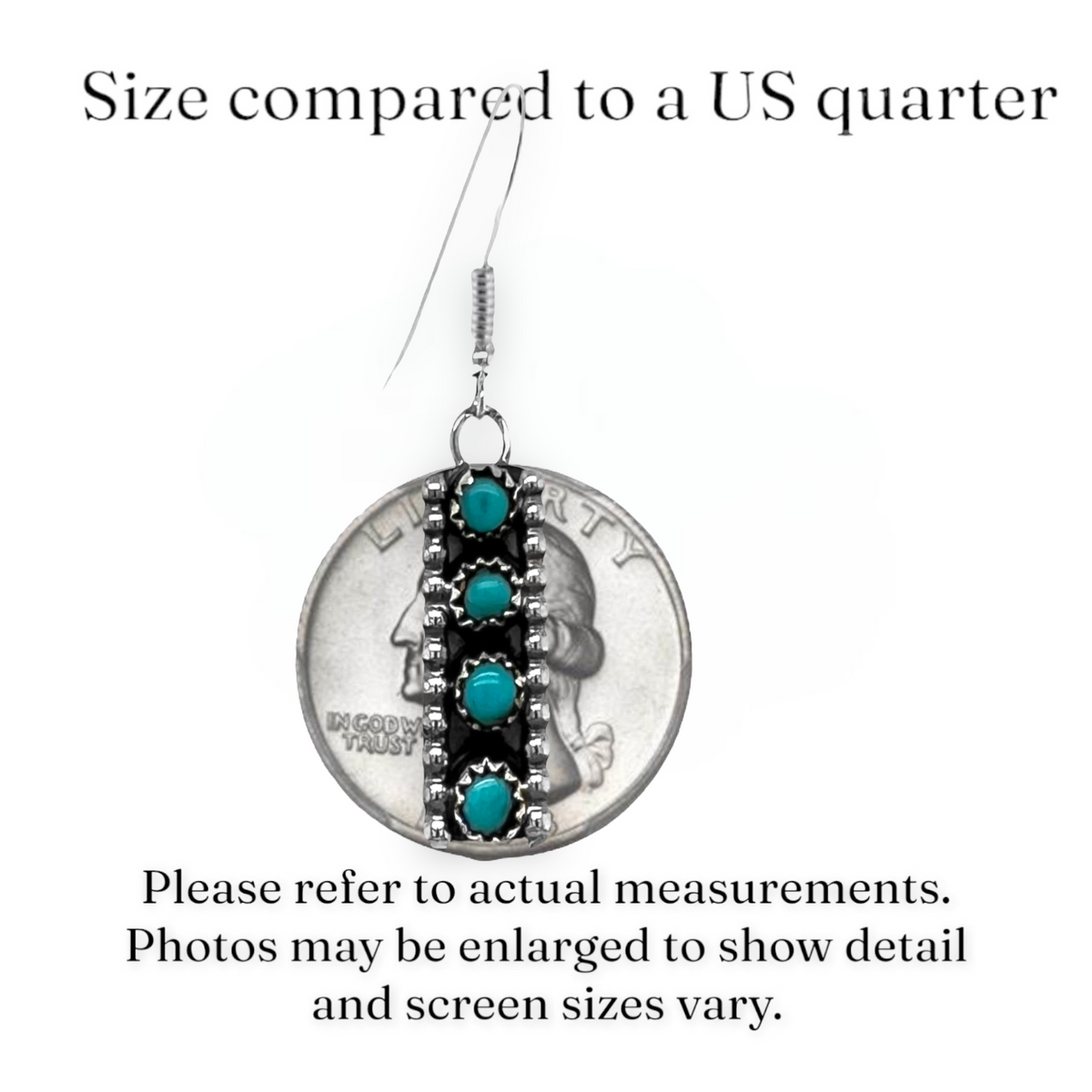 Genuine Sleeping Beauty Turquoise Earrings, 925 Sterling Silver, Native American Navajo Tribe USA Handmade, Nickel Free