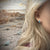 Light Blue Desert Opal Bar Stud Earrings, 925 Sterling Silver, Native American USA Handmade, Nickel Free, Synthetic Opal