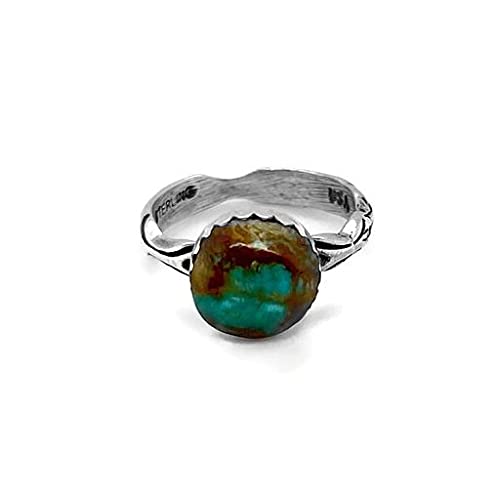 Genuine Royston Turquoise Ring, Size 3.5, Sterling Silver, Authentic Navajo Native American USA Handmade, Nickel Free
