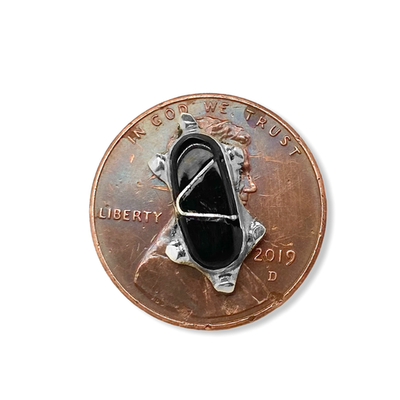 Genuine Black Onyx Turtle Stud Earrings, Sterling Silver, Authentic Native American USA Handmade, Nickel Free