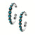Genuine Sleeping Beauty Turquoise Hoop Earrings, Sterling Silver, Authentic Zuni Native American USA Handmade. Nickel Free
