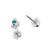 8mm Genuine Sleeping Beauty Turquoise Stud Earrings in 925 Sterling Silver, Native American USA Handmade, Flower Design, Nickel Free