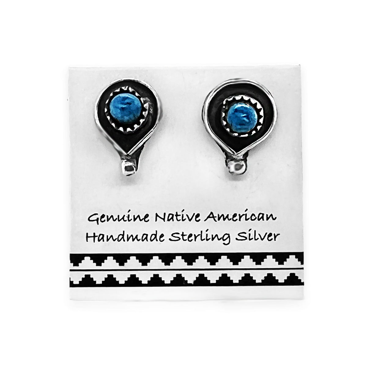 Genuine Denim Lapis Stud Earrings, 925 Sterling Silver, Authentic Native American, Handmade in the USA, Nickle Free