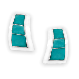 Genuine Sleeping Beauty Turquoise Earrings in 925 Sterling Silver, Native American USA Handmade, Nickle Free, Southwest Inlay