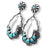 Genuine Sleeping Beauty Turquoise Earrings, Oxidized Sterling Silver, Authentic Navajo Native American USA Handmade, Artist Signed, Nickel Free, Southwest Vintage Style