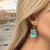 Genuine Royston Turquoise Slab Earrings, 925 Sterling Silver, Native American Handmade, Nickel Free, French Hook