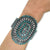 Genuine Sleeping Beauty Turquoise Cuff Bracelet, Sterling Silver, Petit Point Style, Authentic Zuni Native American USA Handmade, Artist Signed, Size Women's Medium