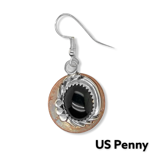 Genuine Black Onyx Earrings, 925 Sterling Silver, Native American USA Handmade, Nickle Free