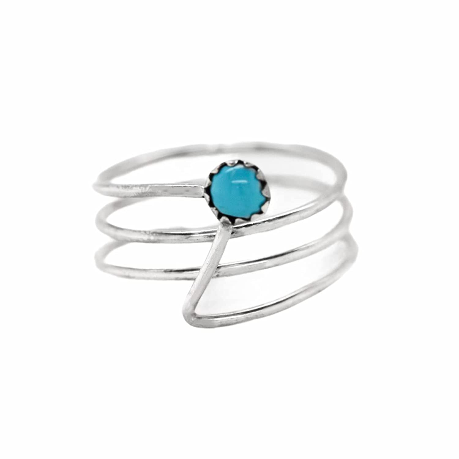 Genuine Sleeping Beauty Turquoise Ring, Sterling Silver, Native American USA Handmade, Nickel Free