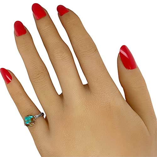 Genuine Royston Turquoise Ring, Size 3.5, Sterling Silver, Authentic Navajo Native American USA Handmade, Nickel Free