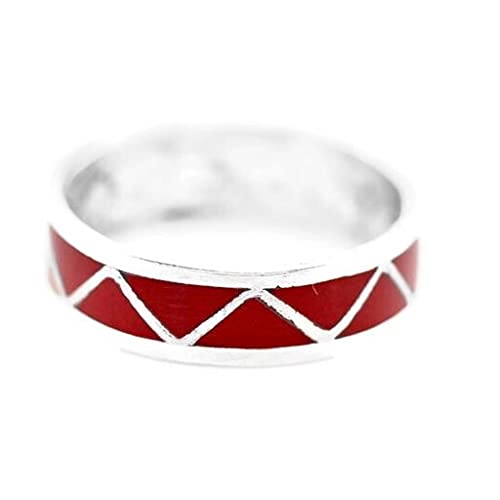Genuine Coral Band Ring, Sterling Silver, Authentic Native American USA Handmade, Nickel Free, Unisex for Men or Women