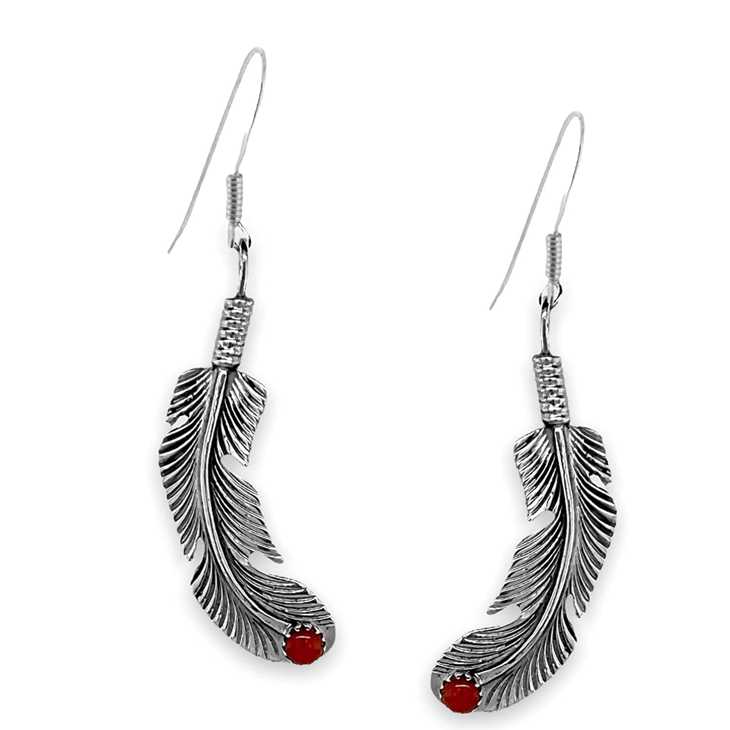 Feather Earrings • UK Handmade Jewellery • White Amber Studio