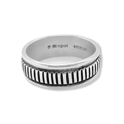 Genuine Sterling Silver Band Ring, Sterling Silver, Authentic Navajo Native American USA Handmade, Nickel Free, Unisex for Men or Women