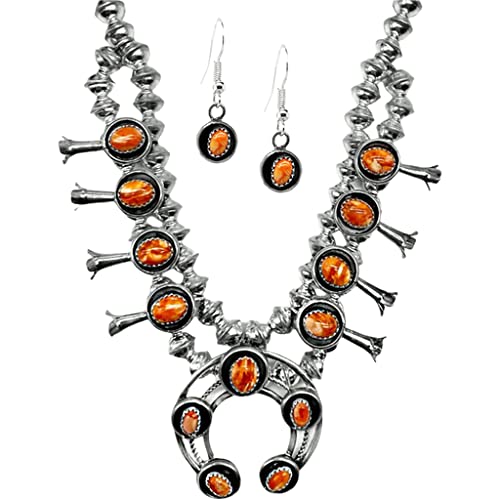 AB Crystal Squash Blossom Necklace Set Turquoise – Wild Designs Boutique